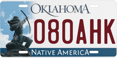 OK license plate 080AHK