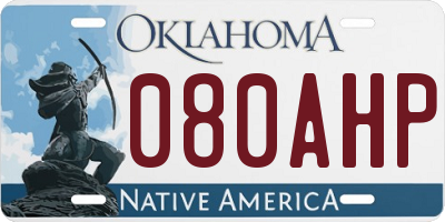 OK license plate 080AHP