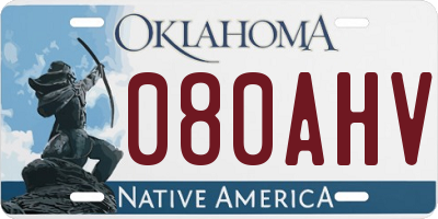 OK license plate 080AHV
