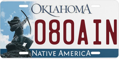 OK license plate 080AIN