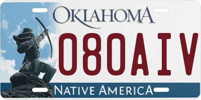 OK license plate 080AIV