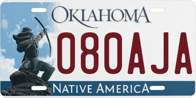 OK license plate 080AJA