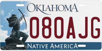 OK license plate 080AJG