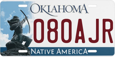 OK license plate 080AJR