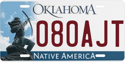 OK license plate 080AJT