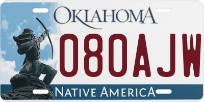 OK license plate 080AJW
