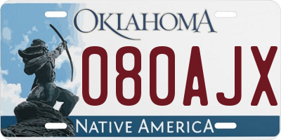 OK license plate 080AJX