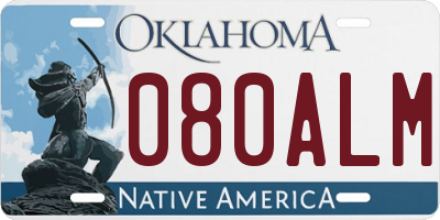 OK license plate 080ALM