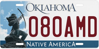 OK license plate 080AMD