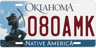OK license plate 080AMK