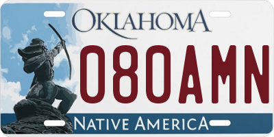 OK license plate 080AMN