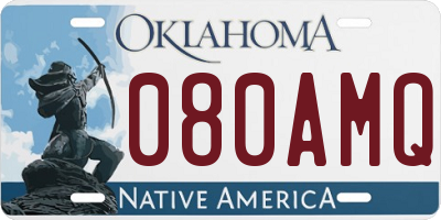 OK license plate 080AMQ