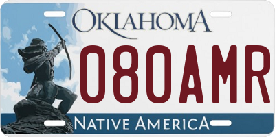 OK license plate 080AMR