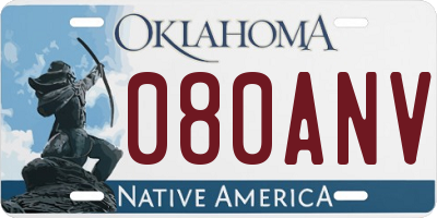 OK license plate 080ANV
