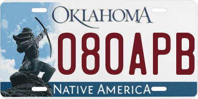 OK license plate 080APB