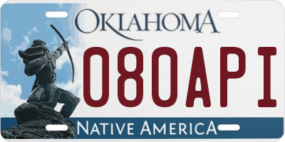 OK license plate 080API