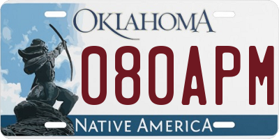 OK license plate 080APM