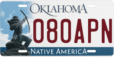 OK license plate 080APN