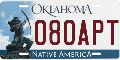 OK license plate 080APT