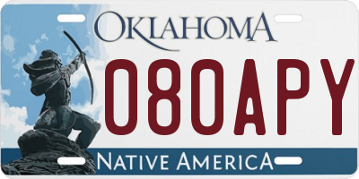 OK license plate 080APY