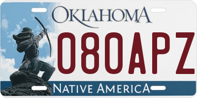 OK license plate 080APZ