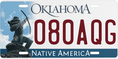 OK license plate 080AQG