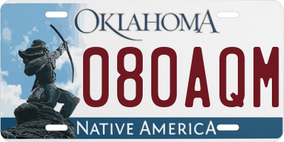 OK license plate 080AQM