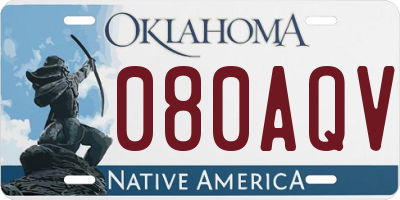 OK license plate 080AQV