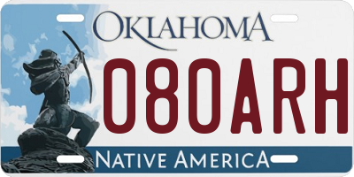 OK license plate 080ARH