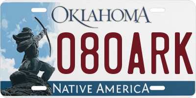 OK license plate 080ARK