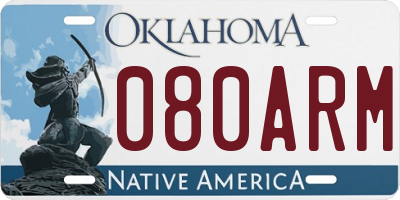 OK license plate 080ARM