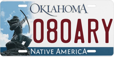 OK license plate 080ARY