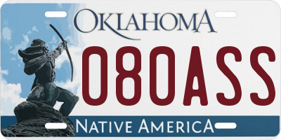 OK license plate 080ASS
