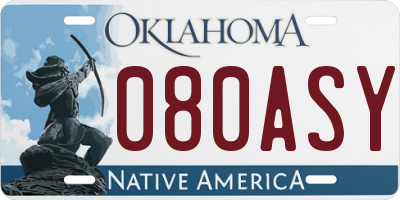 OK license plate 080ASY