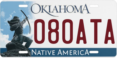 OK license plate 080ATA