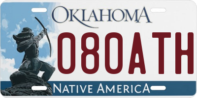 OK license plate 080ATH