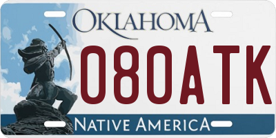 OK license plate 080ATK