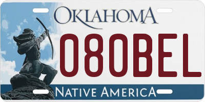 OK license plate 080BEL