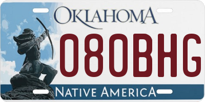OK license plate 080BHG