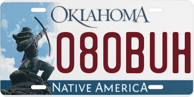 OK license plate 080BUH