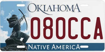 OK license plate 080CCA