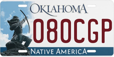 OK license plate 080CGP