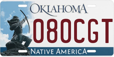 OK license plate 080CGT