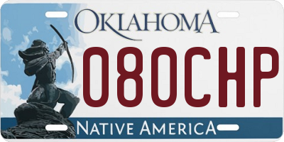 OK license plate 080CHP
