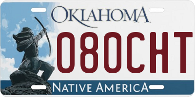 OK license plate 080CHT