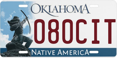 OK license plate 080CIT