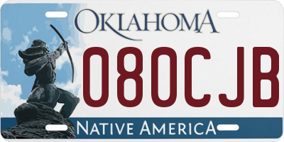 OK license plate 080CJB