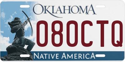 OK license plate 080CTQ