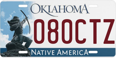 OK license plate 080CTZ