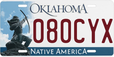 OK license plate 080CYX